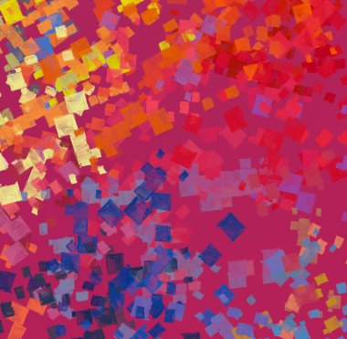 Soyut arka plan sanatı. 2D çizim. Etkileyici yağlı boya resim. Tuvalde fırça darbeleri. Modern sanat. Çok renkli arkaplan. Çağdaş sanat. İfade. Sanatsal dijital palet.