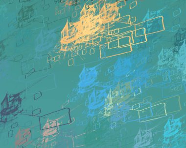 Soyut arka plan sanatı. 2D çizim. Etkileyici yağlı boya resim. Tuvalde fırça darbeleri. Modern sanat. Çok renkli arkaplan. Çağdaş sanat. İfade. Sanatsal dijital palet.