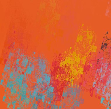 Soyut arka plan sanatı. 2D çizim. Etkileyici yağlı boya resim. Tuvalde fırça darbeleri. Modern sanat. Çok renkli arkaplan. Çağdaş sanat. İfade. Sanatsal dijital palet.