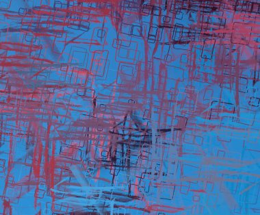 Soyut arka plan sanatı. 2D çizim. Etkileyici yağlı boya resim. Tuvalde fırça darbeleri. Modern sanat. Çok renkli arkaplan. Çağdaş sanat. İfade. Sanatsal dijital palet.