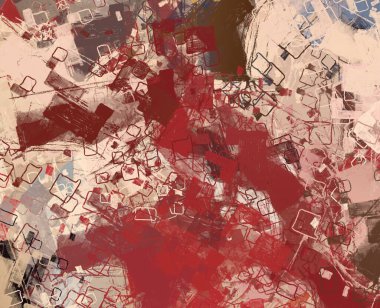 Soyut arka plan sanatı. 2D çizim. Etkileyici yağlı boya resim. Tuvalde fırça darbeleri. Modern sanat. Çok renkli arkaplan. Çağdaş sanat. İfade. Sanatsal dijital palet.