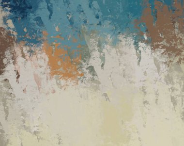 Soyut arka plan sanatı. 2D çizim. Etkileyici yağlı boya resim. Tuvalde fırça darbeleri. Modern sanat. Çok renkli arkaplan. Çağdaş sanat. İfade. Sanatsal dijital palet.