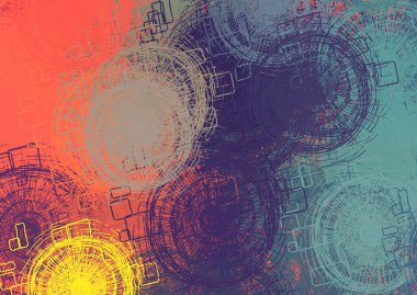 Soyut arka plan sanatı. 2D çizim. Etkileyici yağlı boya resim. Tuvalde fırça darbeleri. Modern sanat. Çok renkli arkaplan. Çağdaş sanat. İfade. Sanatsal dijital palet.