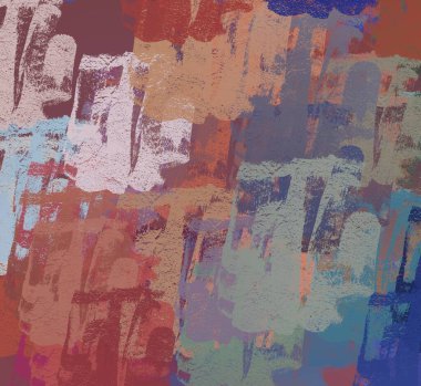 Soyut arka plan sanatı. 2D çizim. Etkileyici yağlı boya resim. Tuvalde fırça darbeleri. Modern sanat. Çok renkli arkaplan. Çağdaş sanat. İfade. Sanatsal dijital palet.