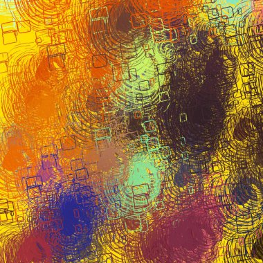 Soyut arka plan sanatı. 2D çizim. Etkileyici yağlı boya resim. Tuvalde fırça darbeleri. Modern sanat. Çok renkli arkaplan. Çağdaş sanat. İfade. Sanatsal dijital palet.