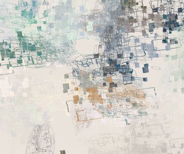 Soyut arka plan sanatı. 2D çizim. Etkileyici yağlı boya resim. Tuvalde fırça darbeleri. Modern sanat. Çok renkli arkaplan. Çağdaş sanat. İfade. Sanatsal dijital palet.