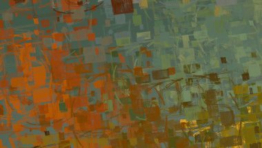Soyut arka plan sanatı. 2D çizim. Etkileyici yağlı boya resim. Tuvalde fırça darbeleri. Modern sanat. Çok renkli arkaplan. Çağdaş sanat. İfade. Sanatsal dijital palet.