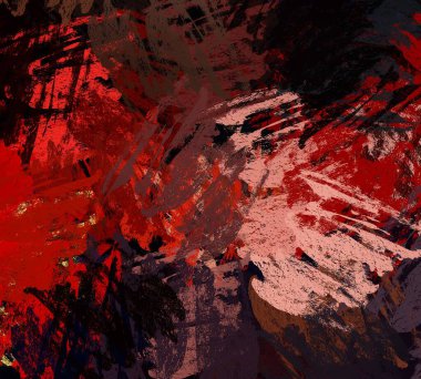 Soyut arka plan sanatı. 2D çizim. Etkileyici yağlı boya resim. Tuvalde fırça darbeleri. Modern sanat. Çok renkli arkaplan. Çağdaş sanat. İfade. Sanatsal dijital palet.