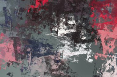 Soyut arka plan sanatı. 2D çizim. Etkileyici yağlı boya resim. Tuvalde fırça darbeleri. Modern sanat. Çok renkli arkaplan. Çağdaş sanat. İfade. Sanatsal dijital palet.