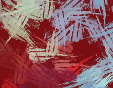 Soyut arka plan sanatı. 2D çizim. Etkileyici yağlı boya resim. Tuvalde fırça darbeleri. Modern sanat. Çok renkli arkaplan. Çağdaş sanat. İfade. Sanatsal dijital palet.