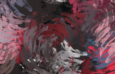 Soyut arka plan sanatı. 2D çizim. Etkileyici yağlı boya resim. Tuvalde fırça darbeleri. Modern sanat. Çok renkli arkaplan. Çağdaş sanat. İfade. Sanatsal dijital palet.