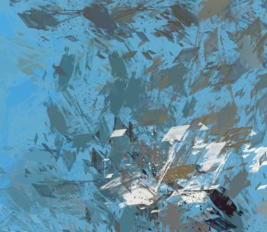 Soyut arka plan sanatı. 2D çizim. Etkileyici yağlı boya resim. Tuvalde fırça darbeleri. Modern sanat. Çok renkli arkaplan. Çağdaş sanat. İfade. Sanatsal dijital palet.