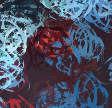 Soyut arka plan sanatı. 2D çizim. Etkileyici yağlı boya resim. Tuvalde fırça darbeleri. Modern sanat. Çok renkli arkaplan. Çağdaş sanat. İfade. Sanatsal dijital palet.