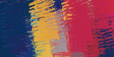 Soyut arka plan sanatı. 2D çizim. Etkileyici yağlı boya resim. Tuvalde fırça darbeleri. Modern sanat. Çok renkli arkaplan. Çağdaş sanat. İfade. Sanatsal dijital palet.