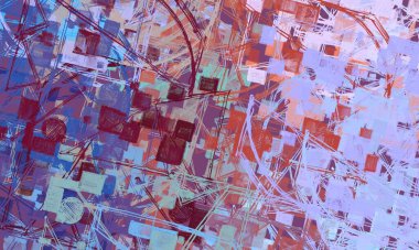 Soyut arka plan sanatı. 2D çizim. Etkileyici yağlı boya resim. Tuvalde fırça darbeleri. Modern sanat. Çok renkli arkaplan. Çağdaş sanat. İfade. Sanatsal dijital palet.