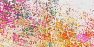 Soyut arka plan sanatı. 2D çizim. Etkileyici yağlı boya resim. Tuvalde fırça darbeleri. Modern sanat. Çok renkli arkaplan. Çağdaş sanat. İfade. Sanatsal dijital palet.