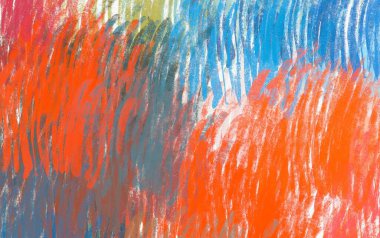 Soyut arka plan sanatı. 2D çizim. Etkileyici yağlı boya resim. Tuvalde fırça darbeleri. Modern sanat. Çok renkli arkaplan. Çağdaş sanat. İfade. Sanatsal dijital palet.