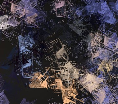 Soyut arka plan sanatı. 2D çizim. Etkileyici yağlı boya resim. Tuvalde fırça darbeleri. Modern sanat. Çok renkli arkaplan. Çağdaş sanat. İfade. Sanatsal dijital palet.