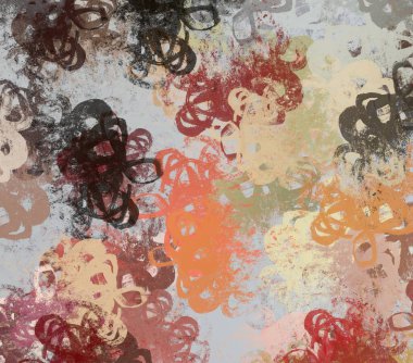 Soyut arka plan sanatı. 2D çizim. Etkileyici yağlı boya resim. Tuvalde fırça darbeleri. Modern sanat. Çok renkli arkaplan. Çağdaş sanat. İfade. Sanatsal dijital palet.