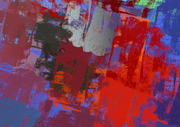 Soyut arka plan sanatı. 2D çizim. Etkileyici yağlı boya resim. Tuvalde fırça darbeleri. Modern sanat. Çok renkli arkaplan. Çağdaş sanat. İfade. Sanatsal dijital palet.