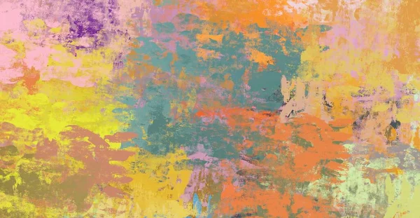 Soyut arka plan sanatı. 2D çizim. Etkileyici yağlı boya resim. Tuvalde fırça darbeleri. Modern sanat. Çok renkli arkaplan. Çağdaş sanat. İfade. Sanatsal dijital palet.