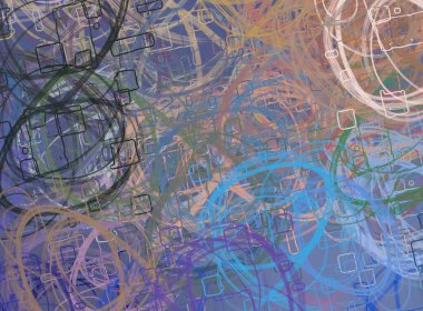 Soyut arka plan sanatı. 2D çizim. Etkileyici yağlı boya resim. Tuvalde fırça darbeleri. Modern sanat. Çok renkli arkaplan. Çağdaş sanat. İfade. Sanatsal dijital palet.