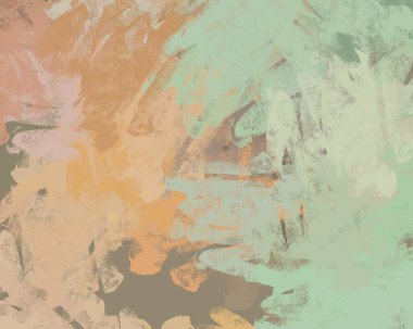 Soyut arka plan sanatı. 2D çizim. Etkileyici yağlı boya resim. Tuvalde fırça darbeleri. Modern sanat. Çok renkli arkaplan. Çağdaş sanat. İfade. Sanatsal dijital palet.