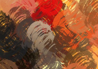 Soyut arka plan sanatı. 2D çizim. Etkileyici yağlı boya resim. Tuvalde fırça darbeleri. Modern sanat. Çok renkli arkaplan. Çağdaş sanat. İfade. Sanatsal dijital palet.