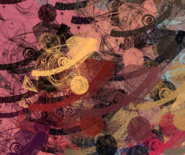 Soyut arka plan sanatı. 2D çizim. Etkileyici yağlı boya resim. Tuvalde fırça darbeleri. Modern sanat. Çok renkli arkaplan. Çağdaş sanat. İfade. Sanatsal dijital palet.