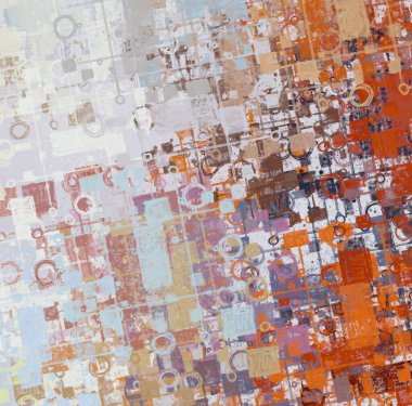 Soyut arka plan sanatı. 2D çizim. Etkileyici yağlı boya resim. Tuvalde fırça darbeleri. Modern sanat. Çok renkli arkaplan. Çağdaş sanat. İfade. Sanatsal dijital palet.