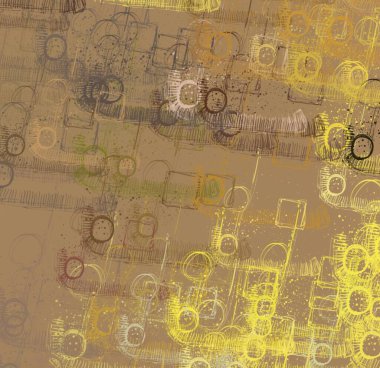 Soyut arka plan sanatı. 2D çizim. Etkileyici yağlı boya resim. Tuvalde fırça darbeleri. Modern sanat. Çok renkli arkaplan. Çağdaş sanat. İfade. Sanatsal dijital palet.