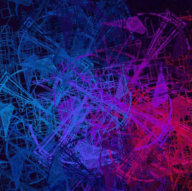 Soyut arka plan sanatı. 2D çizim. Etkileyici yağlı boya resim. Tuvalde fırça darbeleri. Modern sanat. Çok renkli arkaplan. Çağdaş sanat. İfade. Sanatsal dijital palet.