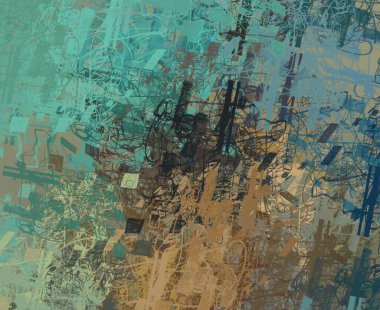 Soyut arka plan sanatı. 2D çizim. Etkileyici yağlı boya resim. Tuvalde fırça darbeleri. Modern sanat. Çok renkli arkaplan. Çağdaş sanat. İfade. Sanatsal dijital palet.