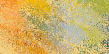 Soyut arka plan sanatı. 2D çizim. Etkileyici yağlı boya resim. Tuvalde fırça darbeleri. Modern sanat. Çok renkli arkaplan. Çağdaş sanat. İfade. Sanatsal dijital palet.