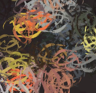 Soyut arka plan sanatı. 2D çizim. Etkileyici yağlı boya resim. Tuvalde fırça darbeleri. Modern sanat. Çok renkli arkaplan. Çağdaş sanat. İfade. Sanatsal dijital palet.