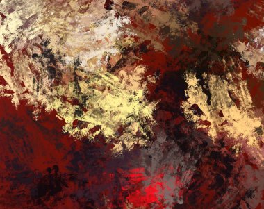 Soyut arka plan sanatı. 2D çizim. Etkileyici yağlı boya resim. Tuvalde fırça darbeleri. Modern sanat. Çok renkli arkaplan. Çağdaş sanat. İfade. Sanatsal dijital palet.