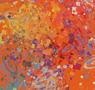 Soyut arka plan sanatı. 2D çizim. Etkileyici yağlı boya resim. Tuvalde fırça darbeleri. Modern sanat. Çok renkli arkaplan. Çağdaş sanat. İfade. Sanatsal dijital palet.