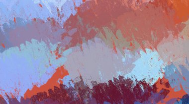Soyut arka plan sanatı. 2D çizim. Etkileyici yağlı boya resim. Tuvalde fırça darbeleri. Modern sanat. Çok renkli arkaplan. Çağdaş sanat. İfade. Sanatsal dijital palet.