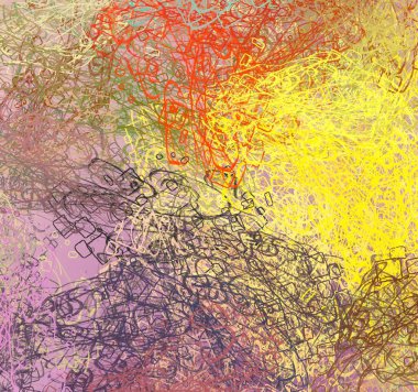 Soyut arka plan sanatı. 2D çizim. Etkileyici yağlı boya resim. Tuvalde fırça darbeleri. Modern sanat. Çok renkli arkaplan. Çağdaş sanat. İfade. Sanatsal dijital palet.