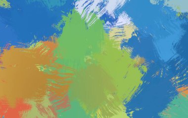 Soyut arka plan sanatı. 2D çizim. Etkileyici yağlı boya resim. Tuvalde fırça darbeleri. Modern sanat. Çok renkli arkaplan. Çağdaş sanat. İfade. Sanatsal dijital palet.