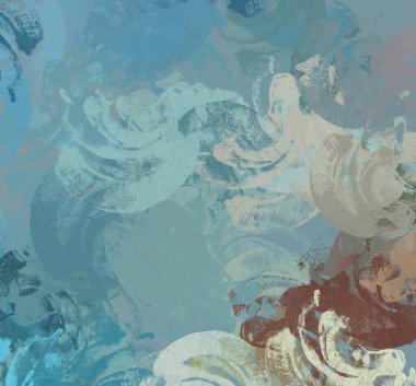 Soyut arka plan sanatı. 2D çizim. Etkileyici yağlı boya resim. Tuvalde fırça darbeleri. Modern sanat. Çok renkli arkaplan. Çağdaş sanat. İfade. Sanatsal dijital palet.