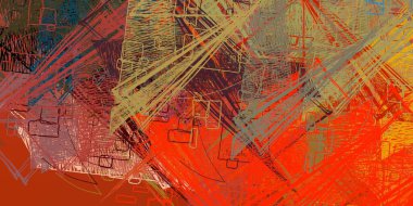 Soyut arka plan sanatı. 2D çizim. Etkileyici yağlı boya resim. Tuvalde fırça darbeleri. Modern sanat. Çok renkli arkaplan. Çağdaş sanat. İfade. Sanatsal dijital palet.