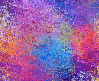 Soyut arka plan sanatı. 2D çizim. Etkileyici yağlı boya resim. Tuvalde fırça darbeleri. Modern sanat. Çok renkli arkaplan. Çağdaş sanat. İfade. Sanatsal dijital palet.