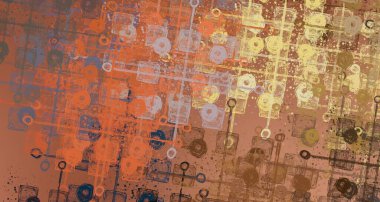 Soyut arka plan sanatı. 2D çizim. Etkileyici yağlı boya resim. Tuvalde fırça darbeleri. Modern sanat. Çok renkli arkaplan. Çağdaş sanat. İfade. Sanatsal dijital palet.