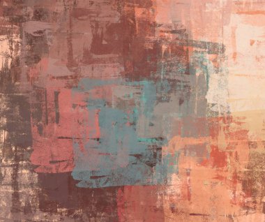 Soyut arka plan sanatı. 2D çizim. Etkileyici yağlı boya resim. Tuvalde fırça darbeleri. Modern sanat. Çok renkli arkaplan. Çağdaş sanat. İfade. Sanatsal dijital palet.