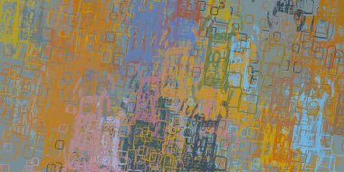 Soyut arka plan sanatı. 2D çizim. Etkileyici yağlı boya resim. Tuvalde fırça darbeleri. Modern sanat. Çok renkli arkaplan. Çağdaş sanat. İfade. Sanatsal dijital palet.