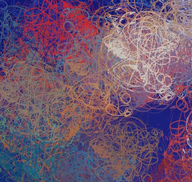 Soyut arka plan sanatı. 2D çizim. Etkileyici yağlı boya resim. Tuvalde fırça darbeleri. Modern sanat. Çok renkli arkaplan. Çağdaş sanat. İfade. Sanatsal dijital palet.