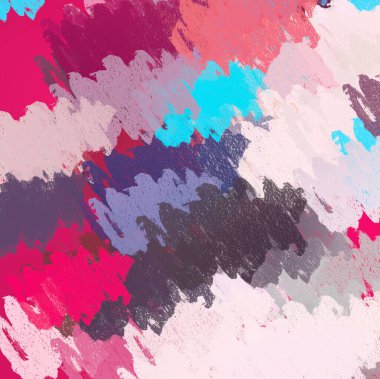 Soyut arka plan sanatı. 2D çizim. Etkileyici yağlı boya resim. Tuvalde fırça darbeleri. Modern sanat. Çok renkli arkaplan. Çağdaş sanat. İfade. Sanatsal dijital palet.