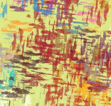 Soyut arka plan sanatı. 2D çizim. Etkileyici yağlı boya resim. Tuvalde fırça darbeleri. Modern sanat. Çok renkli arkaplan. Çağdaş sanat. İfade. Sanatsal dijital palet.