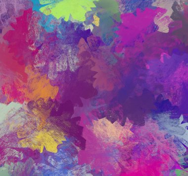 Soyut arka plan sanatı. 2D çizim. Etkileyici yağlı boya resim. Tuvalde fırça darbeleri. Modern sanat. Çok renkli arkaplan. Çağdaş sanat. İfade. Sanatsal dijital palet.